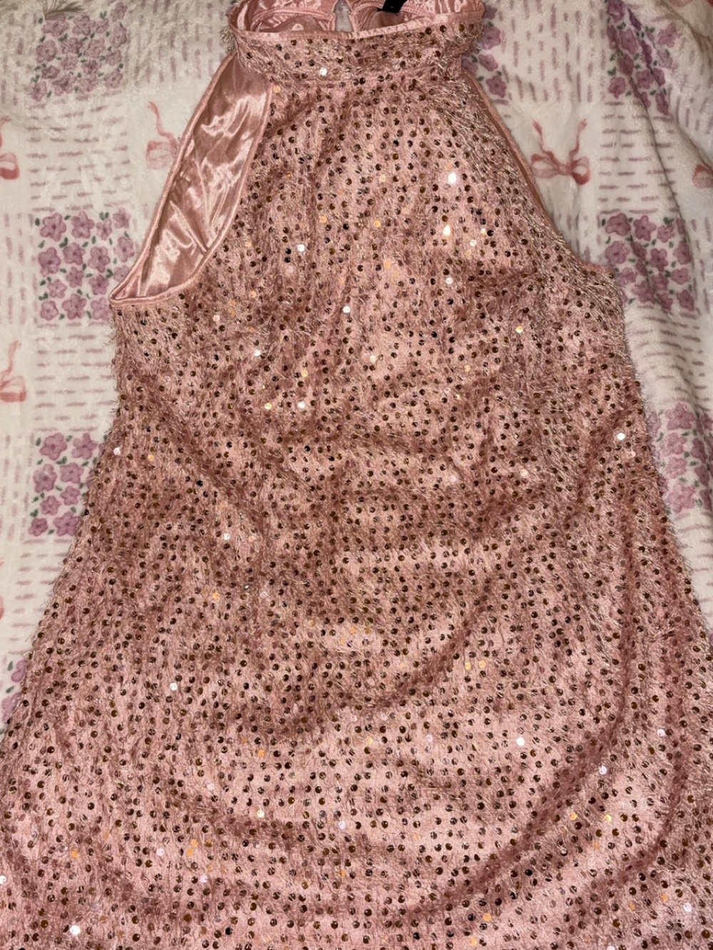 SHEIN Pink Satin Curve Top